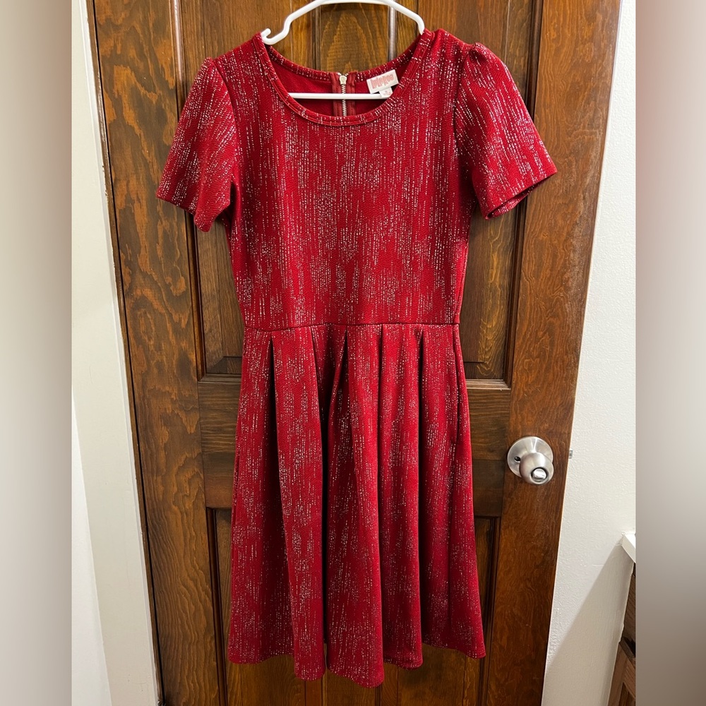 Lularoe Sparkly Red Midi Dress